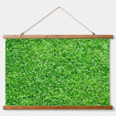 Grüngras Wandteppich Mit Holzrahmen (Vorderseite)