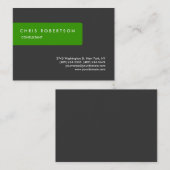 Grüngraue, attraktive, charmante Visitenkarte (Vorne/Hinten)