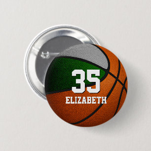Grüngraue Basketballmannschaft Farben Button