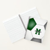 Grüngraue Fußballmannschaftsfarben personalisiert Notizblock (Innenseite)