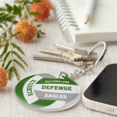 Grüngraue Mannschaftsfarben personalisiertes Volle Schlüsselanhänger (Vorderseite rechts)