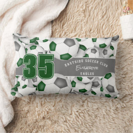 Grüngraue Mannschaftsfarben Viele Fußballbälle Lendenkissen
