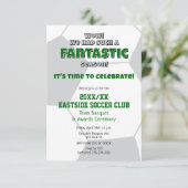 Grüngraue oder JEDE Mannschaftsfarbenfarbenprämie Einladung (Stehend Vorderseite)