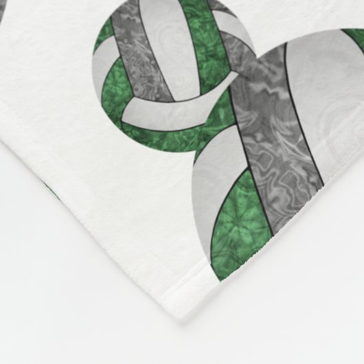 Grüngraue sportliche Mannschaftsfarben mädchenhaft Fleecedecke (Ecke)