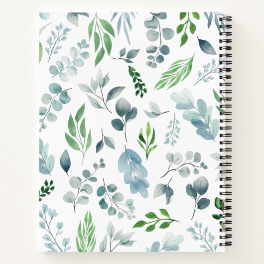 Grüngrün, blau, grün, monogramm notizblock (Rückseite)