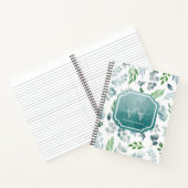 Grüngrün, blau, grün, monogramm notizblock (Innenseite)