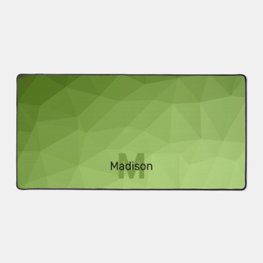 Grüngrün ombre geometrische Mesh Monogram Schreibtischunterlage (Vorderseite)