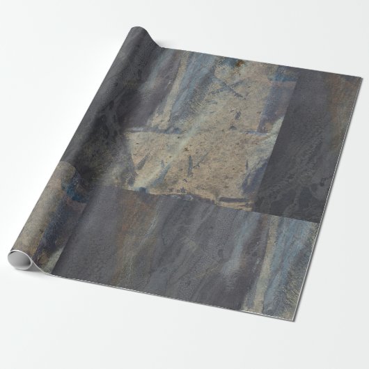 Grungy Abstrakt Slate Design Geschenkpapier (Ungerollt)