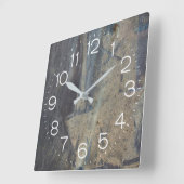 Grungy Abstrakt Slate Design Quadratische Wanduhr (Winkel)