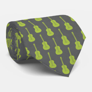 Grungy Akustikgitarre Polka-Punkte limettengrün Krawatte