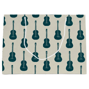Grungy Akustikgitarre Polkadot blau creme Große Geschenktüte