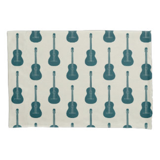 Grungy Akustikgitarre Polkadot blau creme Kissenbezug