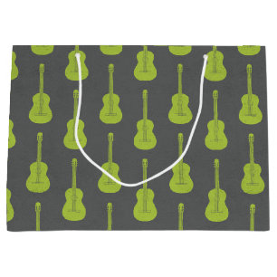 Grungy Akustikgitarre Polkadot limettengrün Große Geschenktüte