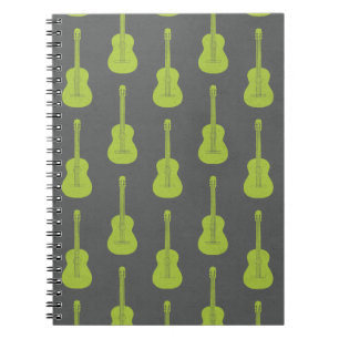 Grungy Akustikgitarre Polkadot limettengrün Notizblock