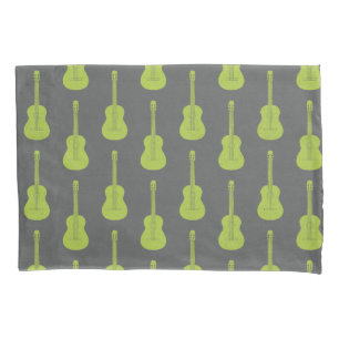 Grungy Akustikgitarre Polkadot limettgrün Kissenbezug
