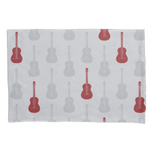 Grungy Akustikgitarre Polkadot weiß rot Kissenbezug
