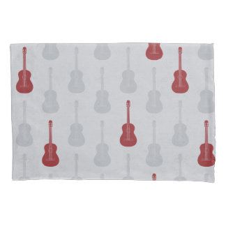 Grungy Akustikgitarre Polkadot weiß rot Kissenbezug