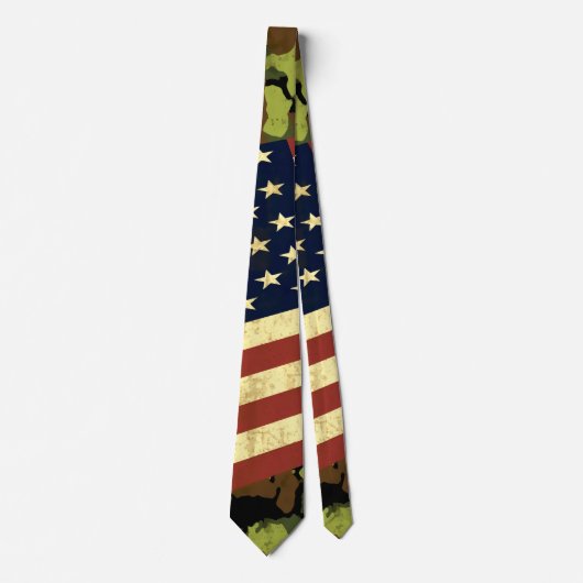 Grungy American Flag Camo Krawatte (Vorderseite)
