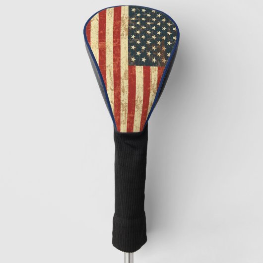 Grungy American Flag Golf Headcover (Vorderseite)