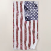 Grungy American Flag Strandtuch (Vorderseite)