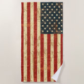 Grungy American Flag Strandtuch (Vorderseite)