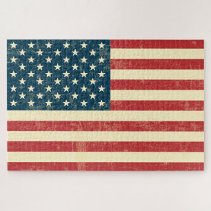 Grungy American Flag USA Puzzle