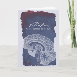 Grungy Anatomical Brain Valentine's Day Card Dankeskarte