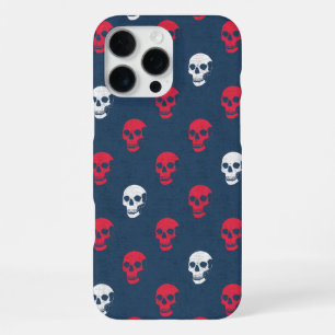Grungy anatomischer Totenkopf mit Punkten in rot b iPhone 16 Pro Max Hülle