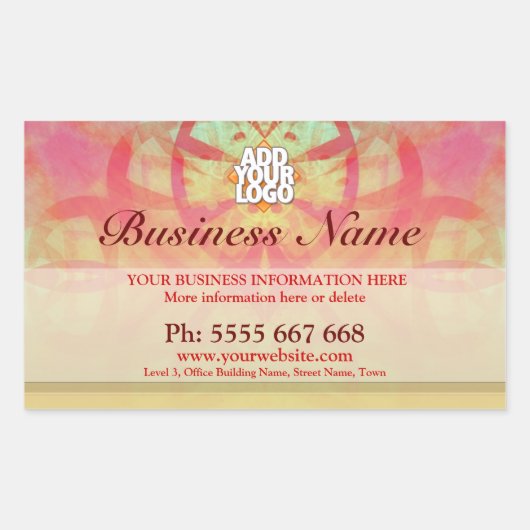 Grungy Art Abstact mit Logo-Business-Sticker Rechteckiger Aufkleber (Vorderseite)