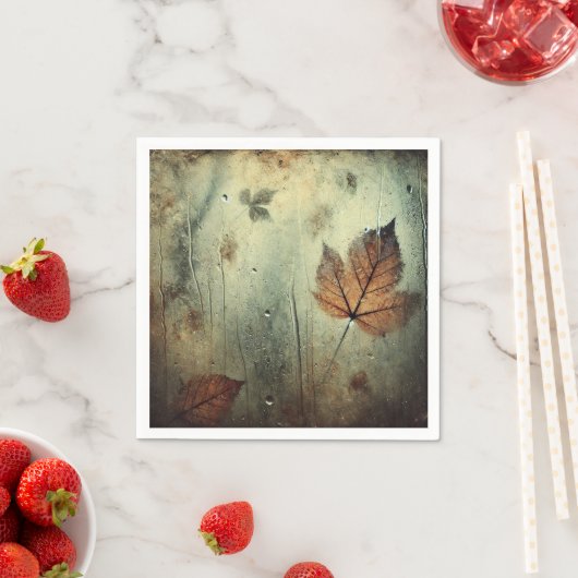 Grungy Autumnal Foggy Glass Window Decoupage Serviette (Beispiel)