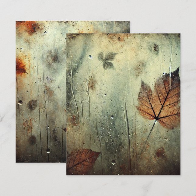 Grungy Autumnal Foggy Glass Window Scrapbook Paper (Vorne/Hinten)