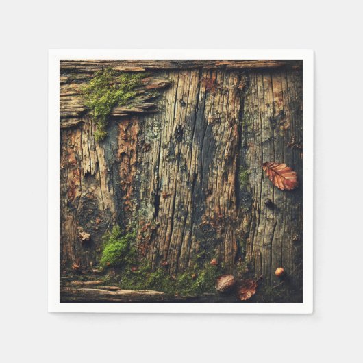 Grungy Autumnal Muddy Mossy hat Holzdekoupage getr Serviette (Vorderseite)