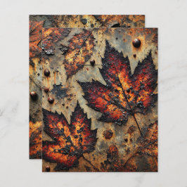 Grungy Autumnal Rusty Metal Scrapbook Paper