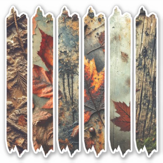 Grungy Autumnal Washi Tape Scrapbook Stickers Aufkleber (Vorderseite)
