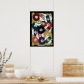 GRUNGY BILLIARDS BALLS POSTER (Küche)