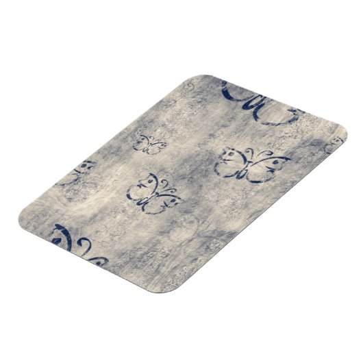 Grungy Black Butterfly Pattern Magnet (Linke Seite)