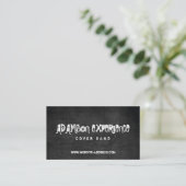 Grungy Black Chalkboard Business Card für Band/DJs Visitenkarte (Stehend Vorderseite)