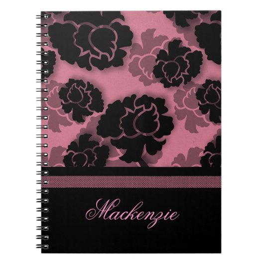 Grungy Bloral Decadence Notebook, rosa Notizblock (Vorderseite)