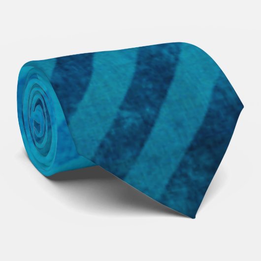 Grungy Blue Stripe Muster Krawatte (Gerollt)