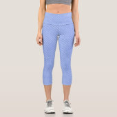 Grungy Blue Stripes Capri Leggings (Vorderseite)