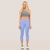 Grungy Blue Stripes Capri Leggings (Vorderseite)