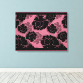 Grungy Blütendekadenz Wrapped Canvas, rosa Leinwanddruck (Insitu (Holzboden))