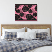 Grungy Blütendekadenz Wrapped Canvas, rosa Leinwanddruck (Insitu (Schlafzimmer))