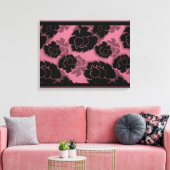 Grungy Blütendekadenz Wrapped Canvas, rosa Leinwanddruck (Insitu (Wohnzimmer))