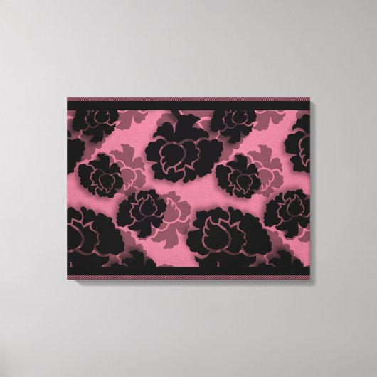 Grungy Blütendekadenz Wrapped Canvas, rosa Leinwanddruck (Vorderseite)