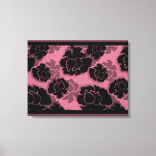 Grungy Blütendekadenz Wrapped Canvas, rosa Leinwanddruck
