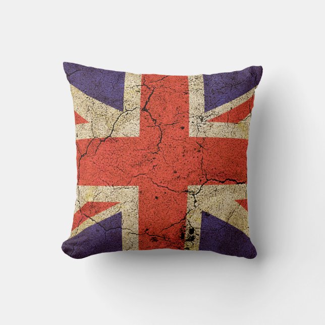 Grungy BRITISCHE Flagge (Gewerkschafts-Jack) Kissen (Vorderseite)