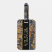 Grungy Brown Imitate Marmorstein Gepäckanhänger (Rückseite vertikal)