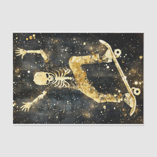 Grungy Cool Skeleton Skateboarding AK2 Decoupage Seidenpapier (Vorderseite)