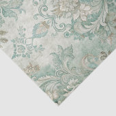 Grungy-Damask-Muster in Schattierungen von Blaugrü Seidenpapier (Ausschnitt)
